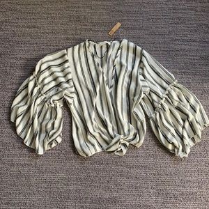 Black and White Lavender Field Blouse